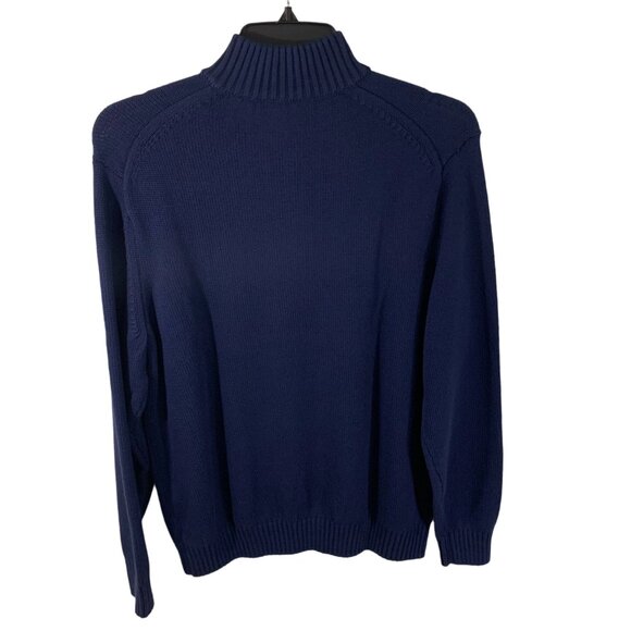 IZOD Mens Medieval Blue Nordic Pattern Knit Sweater Medium - Picture 6 of 10